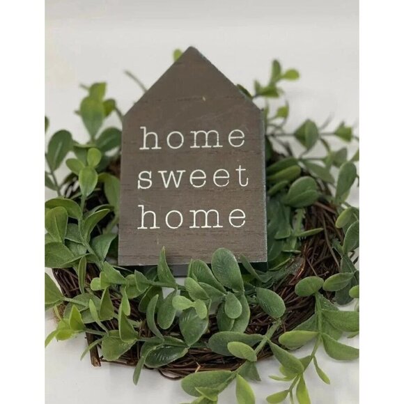 Farmhouse Mini Sign Home Sweet Home Tiered Tray Decor Brown Gray Neutral Kitchen - Picture 1 of 7
